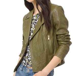 ❤️ $495 Michael Kors Crinkled Leather Jacket; Size XXS